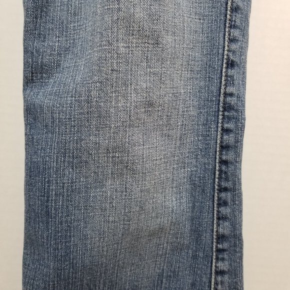 Levi's jeans 9 Too Superlow 524 bootcut flare denim whiskered lightly distressed - Picture 6 of 16